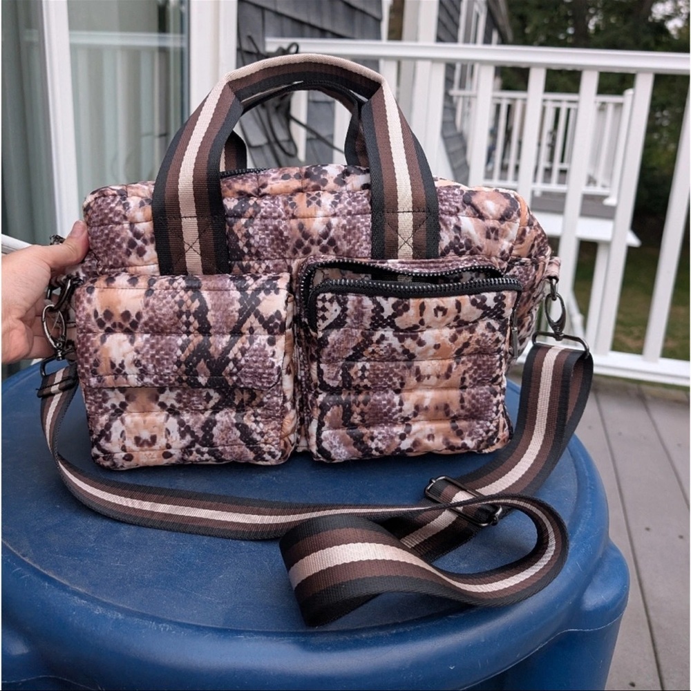 THINK ROYLN Brown Snake Print Shoulder Bag/Tote Bag